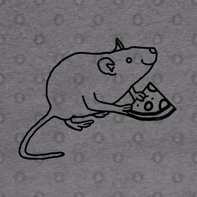 Rat with Pizza Slice Outline for a Geek by ellenhenryart